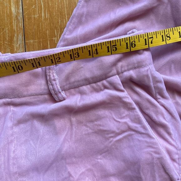 Juicy Couture Black Label Dusty Rose Pink Velour Straight Trousers Pants Sz 10 - Picture 10 of 13